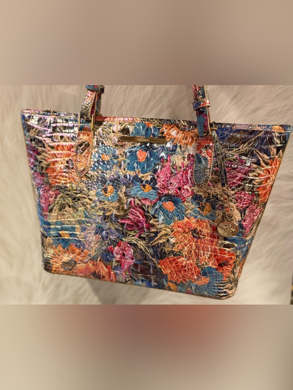 Brahmin Medium Asher Lasso Flowers Tote Melbourne Leather NWT PRICE FIRm - Picture 12 of 15